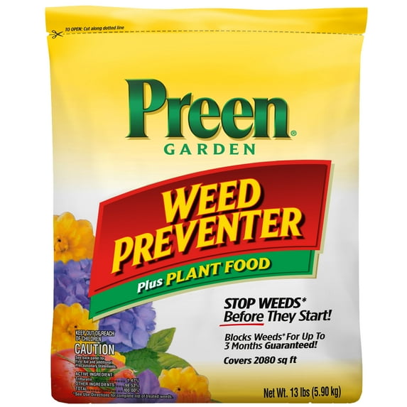 Preen Garden Weed Preventer Plus Plant Food - 13 lb. Bag - Covers 2,080 Sq. ft.