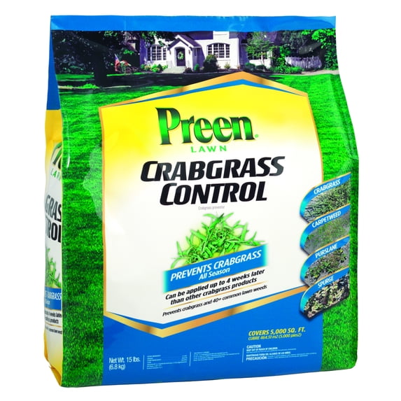 Preen Lawn Crabgrass Control, 15 lb. bag - Covers 5,000 sq. ft.
