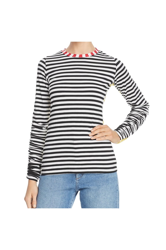 Womens Striped Knit Blouse, Multicoloured, Small