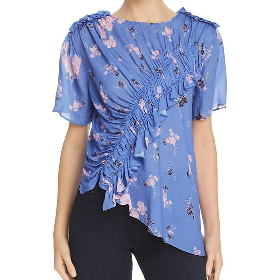 Preen Line Womens Yume Pullover Blouse, Blue, Small