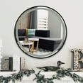 thumbnail image 1 of Preenex 2' Silver Round Lighted Makeup Mirror Aluminum Alloy Frame w Smart Control for Bathroom Dressing Room More Glass Aluminum Alloy Metal, 1 of 11