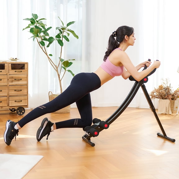 Preenex 265 Lb. Cap Folding Abdominal Trainer Coaster Exercise Equipment and Ab Core Machine for Home and Gym