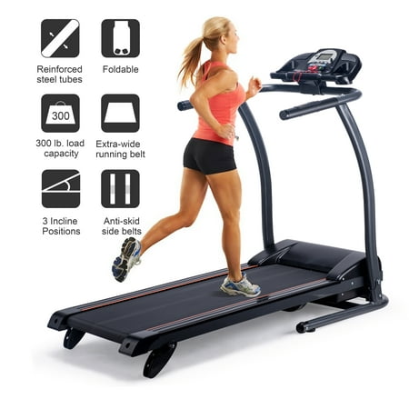 Preenex Motorized Treadmill Fitness Health Running Machine Equipment for Home Foldable & Incline 43.3 In. x 15.7 In. MP3 Compatible