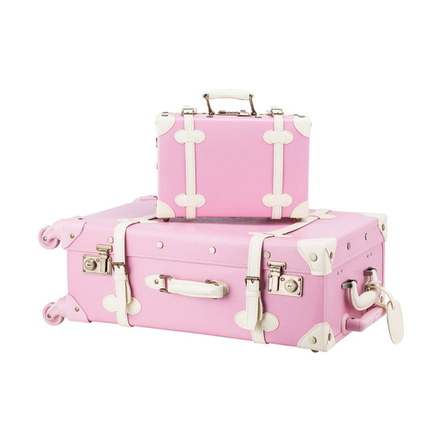 Preenex Premium PU Vintage Style Suitcase Set Luggage Bag w/ TSA Locks ...