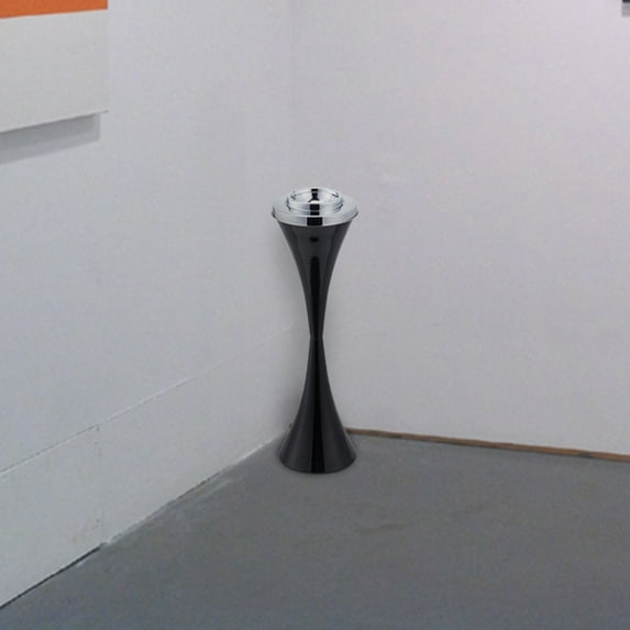 Preenex Stainless Steel Floor Standing Ashtray Receptacle with Lid Contemporary Retro Self-Cleaning Outdoor Black