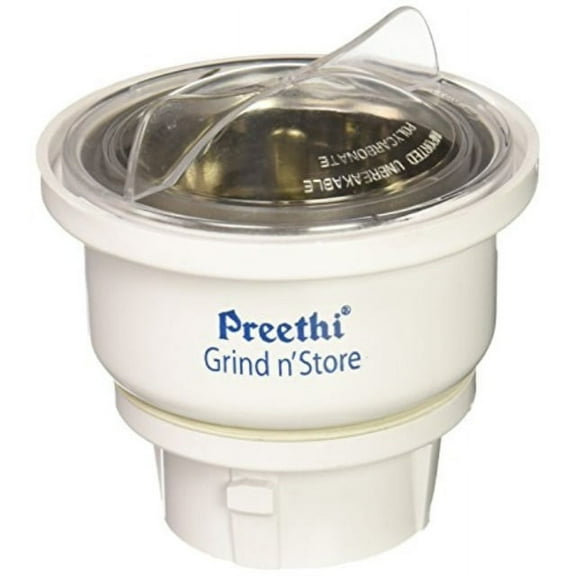 Preethi 0.4-Liter Grind n' Store Blue Leaf Chutney Jar