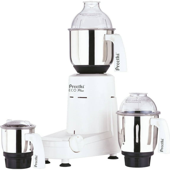 Preethi Eco Plus Mixer Grinder - 3 Jars - USA 110 Volts - Stainless Steel Jars