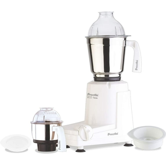 Preethi Eco Twin Jar Mixer Grinder, 550-Watt for USA & Canada