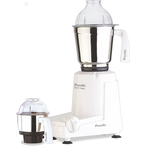 Preethi Eco Twin Jar Mixer Grinder, 550-Watt