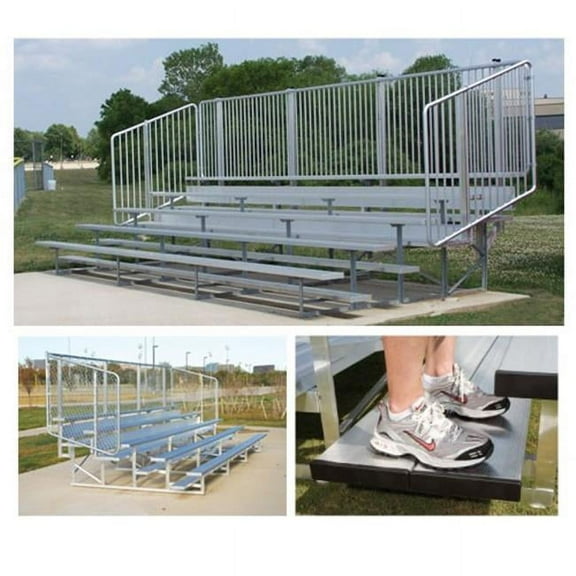 Preferred Bleachers with Vertical Picket Railing, 15 ft. - 5 Row