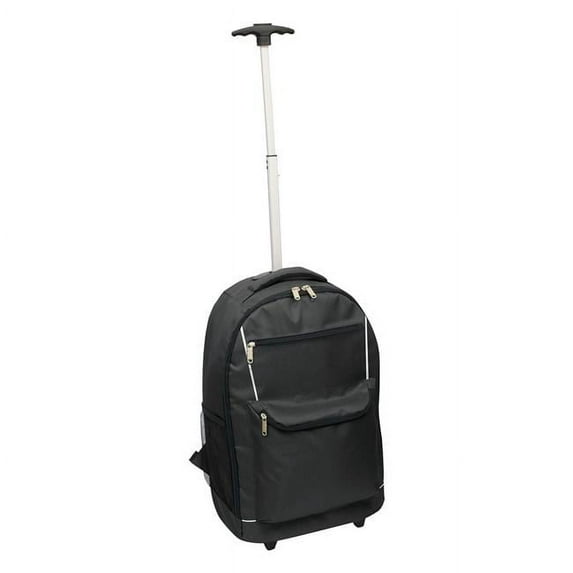 Preferred Nation Adult Rolling Polyester Travel Backpacks, Black