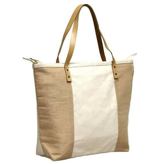 Preferred Nation P1742.NATURAL Bristol Canvas Tote Bag, Natural - Set of 2