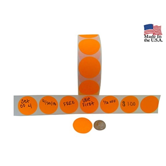 Preferred Postage Supplies (504) Color Coding Labels + (504) Water Proof Seals Super Bright Neon Yellow Round Circle Dots For Organizing Inventory 1.5 Inch 1008 Total Adhesive Sticker