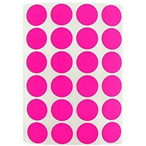 Preferred Postage Supplies Color Coding Labels Super Bright Fluorescent Neon Pink Round Circle Dots For Organizing Inventory 1 Inch 1,000 Total Adhesive Stickers