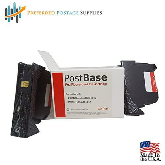 Preferred Postage Supplies (Money Saving Bundle) Postbase PIC 40 Compatible Direct Replacement High Capacity Ink Cartridges + 2 FREE Boxes Postbase Labels (1000 Labels)