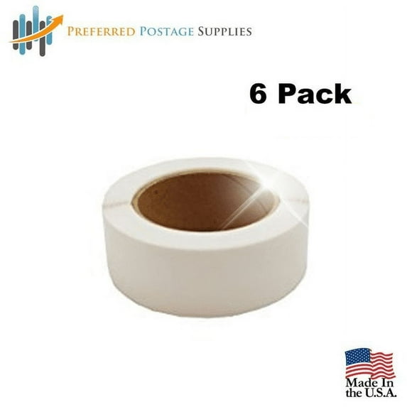 Preferred Postage Supplies Super Gloss Clear Round Stickers Clear Retail Package Seals Mailing Seals Envelope Seals 1" Round Circle Wafer Stickers 500 Per Roll (1 Roll Per Box) (6 Rolls) Made In USA