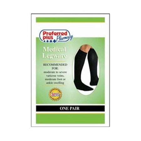 Preffered Plus Medical Legware Socks For Men Size 20-30 # 1631, Black - X-Large, 3 Pack