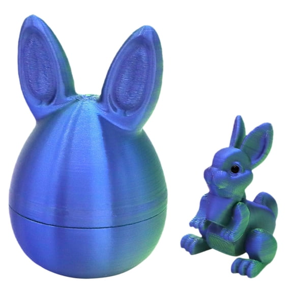 Prefilled Easter Egg with Bunny Inside, 3D Printed Easter Egg, Bunny Egg Easter Basket Stuffers Gifts,3D Easter Egg Hunt Supplies,Birthday Party Favors
