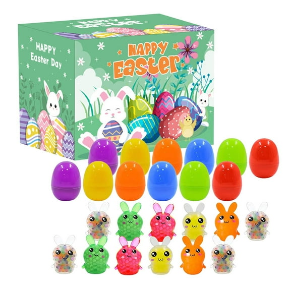 Prefilled Easter Theme Party Eggs With Toys Inside Basket Stuffers Egg Fillers Easter Egg Hunt Rabbit Classroom Prize Prefilled Easter Eggs With Rubber Toys