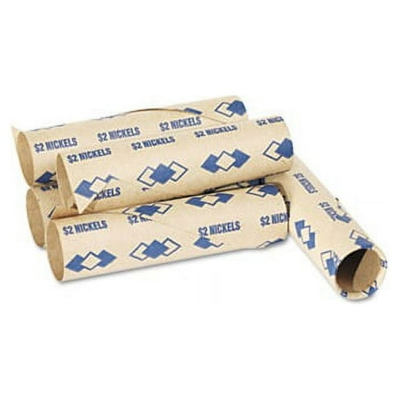 Preformed Tubular Coin Wrappers Nickels, 2, 1000 Wrappers/Carton