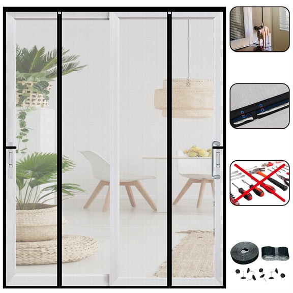 Preframed Window & Door Screens Gray Fit Door Size Up To 80 x 96 inch