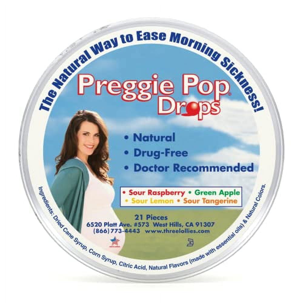 Preggie Pop Drops 21 Drops Morning Sickness & Nausea Relief during pregnancy Safe for