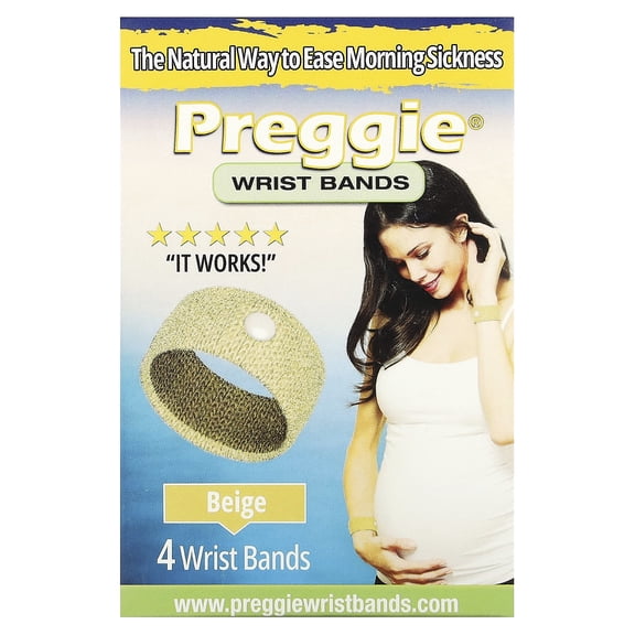 Preggie Wrist Bands, Beige, 4 Wrist Bands