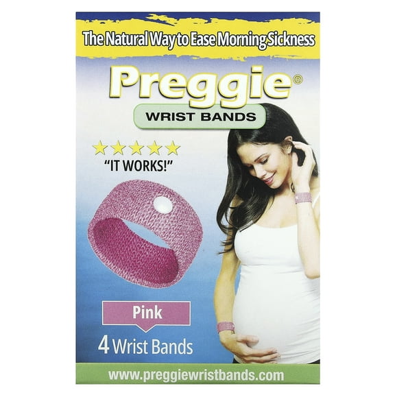 Preggie Wrist Bands, Pink, 4 Wrist Bands
