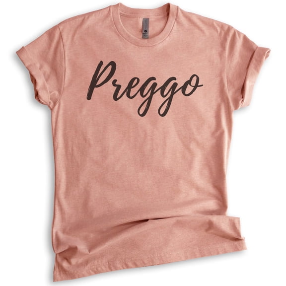 Preggo Shirt, Unisex Women's Shirt, Pregnancy Shirt, New Mom Shirt, Baby Announcement Shirt, Heather Sunset, Large