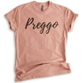 thumbnail image 1 of Preggo Shirt, Unisex Women's Shirt, Pregnancy Shirt, New Mom Shirt, Baby Announcement Shirt, Heather Sunset, Small, 1 of 6