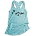 thumbnail image 1 of Preggo Tank Top, Ladies Racerback Tank Top, Pregnancy Tank, New Mom Tank, Baby Announcement Tank, Cancun, Medium, 1 of 3