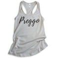 thumbnail image 1 of Preggo Tank Top, Ladies Racerback Tank Top, Pregnancy Tank, New Mom Tank, Baby Announcement Tank, Silver Gray, Small, 1 of 1