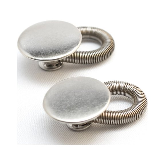 Pregnancy 2-Pack Spring Button Pant Extender - Premium, sturdy metal - Adds up to 2" instantly!
