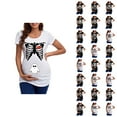thumbnail image 1 of Pregnancy Announcement Halloween Tshirts Women 2025 Short Sleeve Crewneck Maternity Skeleton Halloween Shirts for Women, 1 of 5