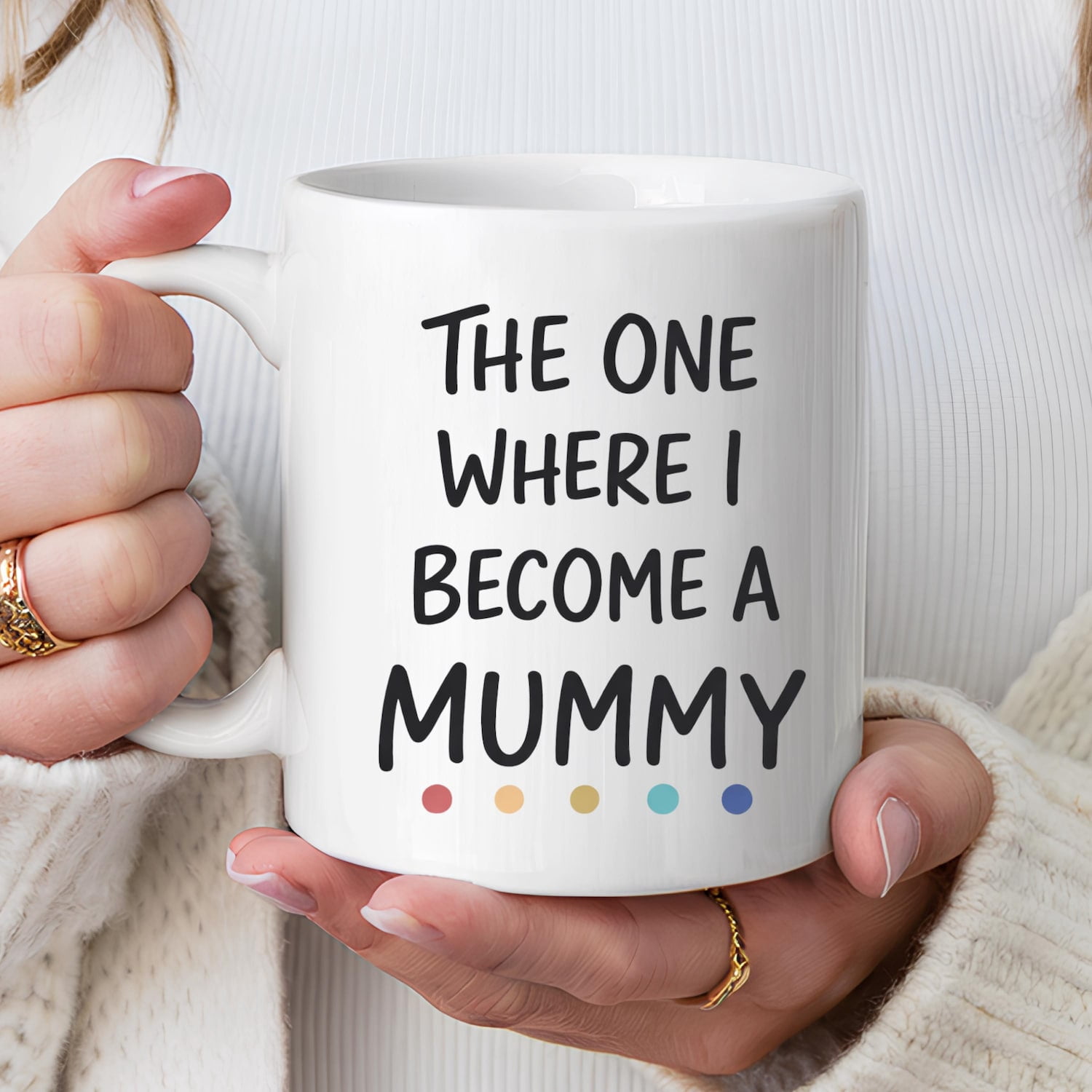 Pregnancy Announcement Mug The One Where I Become A Mummy Coffee Cup Gift For Expecting Mom Baby Reveal Present Idea Keepsake