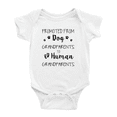thumbnail image 1 of Pregnancy Announcement:Promoted From Dog Grandparents To Human Grandparents Baby Boy Girl Bodysuits, 1 of 5