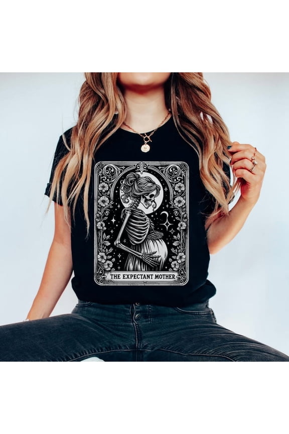 Pregnancy Announcement Shirt, Baby Reveal Tarot Card Shirt, Halloween Mama to Be Gift, Expectant Future Mom Mother Shirt
