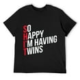 thumbnail image 1 of Pregnancy Announcement So Happy That I'm Having Twins Funny T-Shirt Black S, 1 of 5
