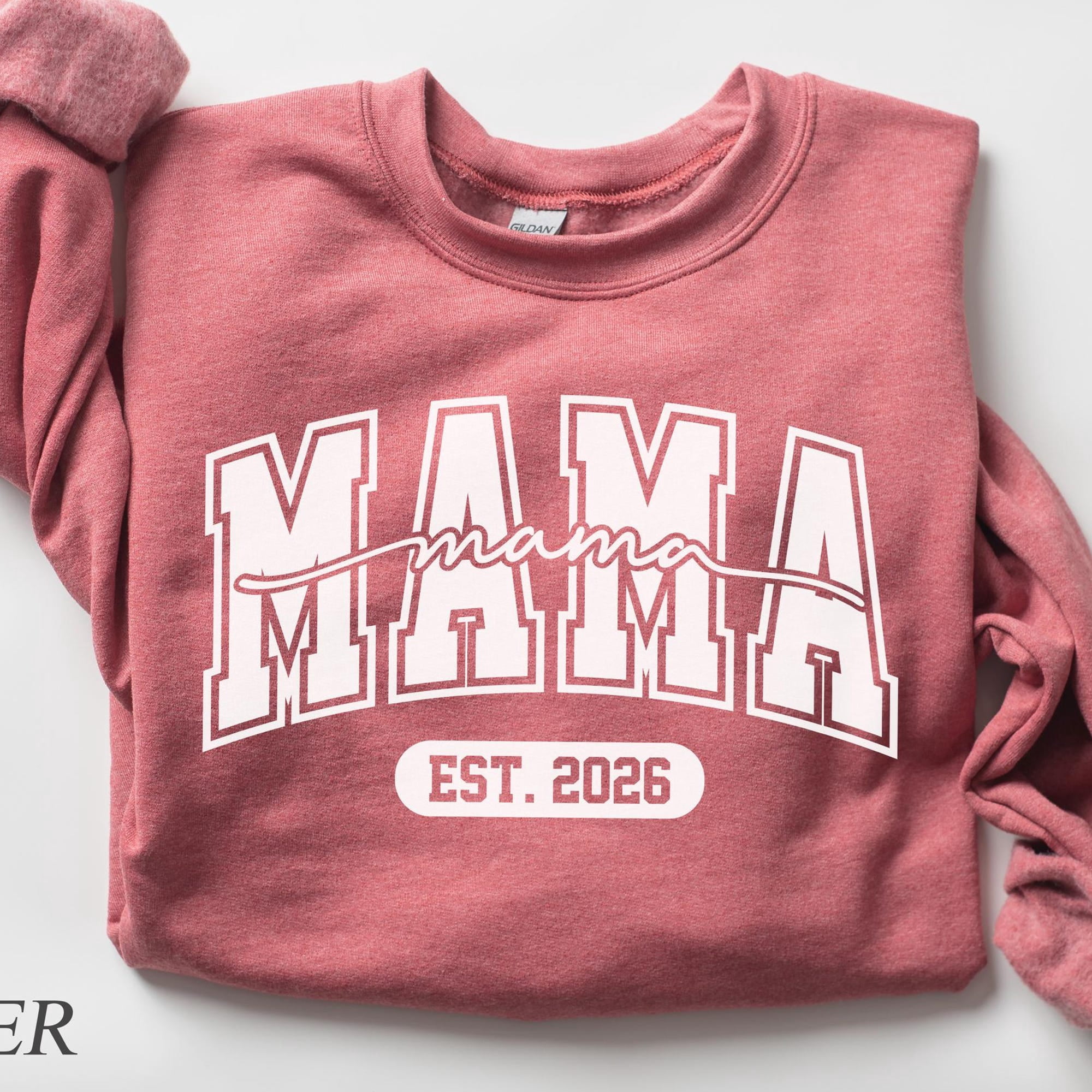 Pregnancy Announcement TShirt Baby Reveal 2026 Mama EST 2026 Crewneck ...