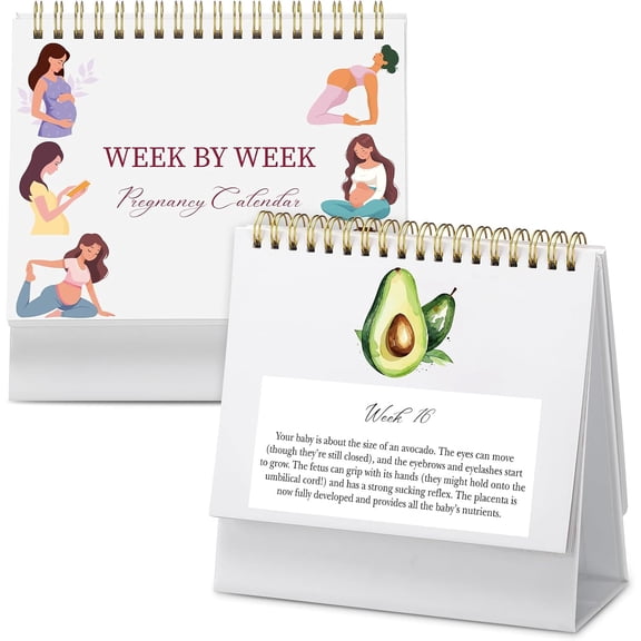Pregnancy Calendar Weekly Pregnancy Milestone Calendar with Scripture Pregnant Gifts for Expecting Mom, Baby Growth Tracker and First Time Parents Essentials, 44-Page Flip