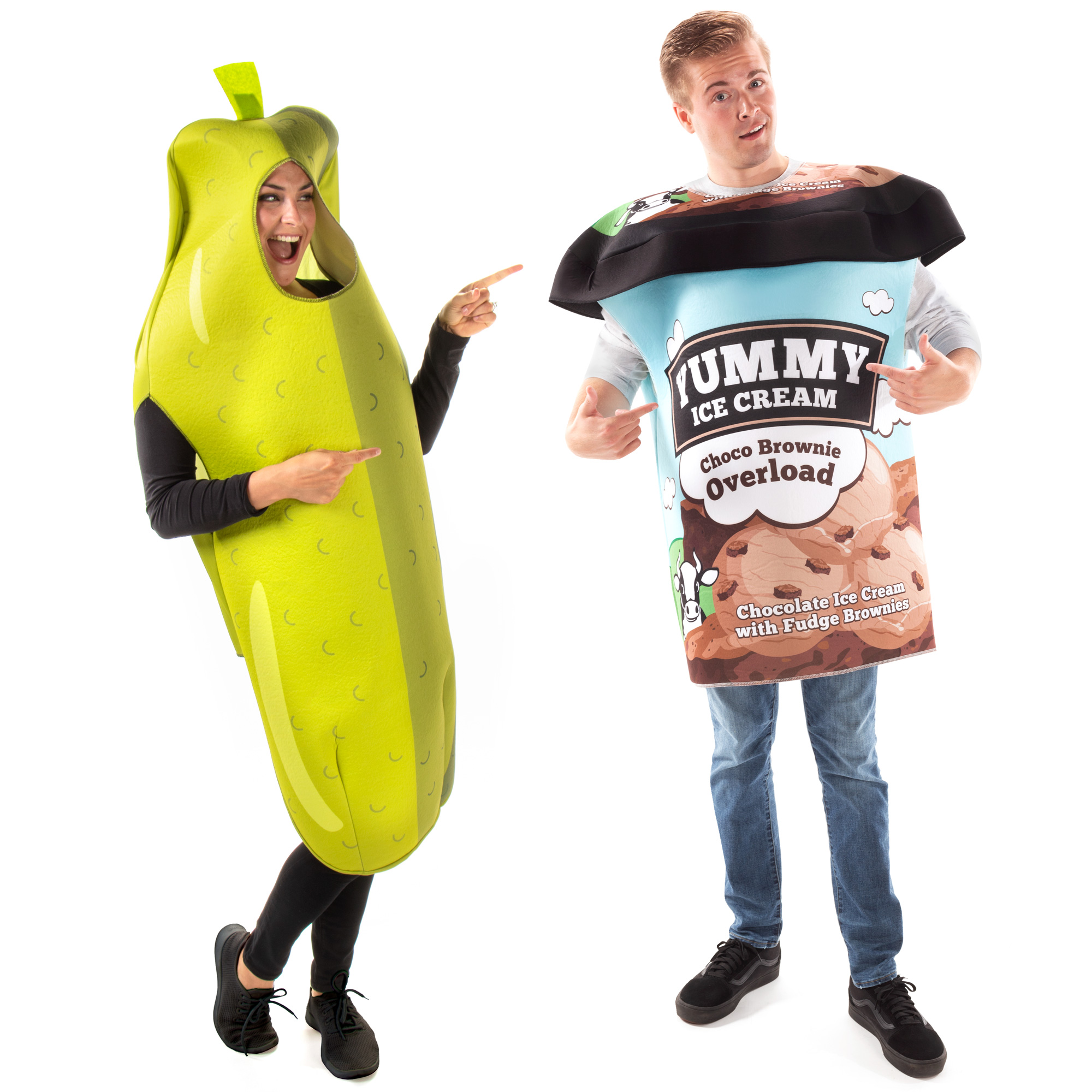 Pregnancy Craving Couples Costume - Funny Ice Cream Pickle Food Halloween Outfit - image 1 of 5