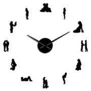 Pregnancy Cycles Frameless Wall Clock Stickers, DIY Modern Decorative Clocks for Living Room, Bedroom, Office - Easy to Install, Large 3D Clock Design Black,27in