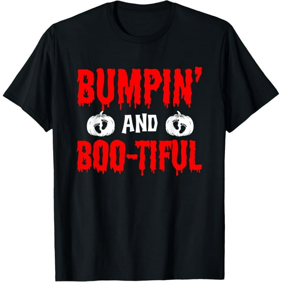 Pregnancy Halloween Pumpkin Bump Bone Maternity Mom To Be T-Shirt