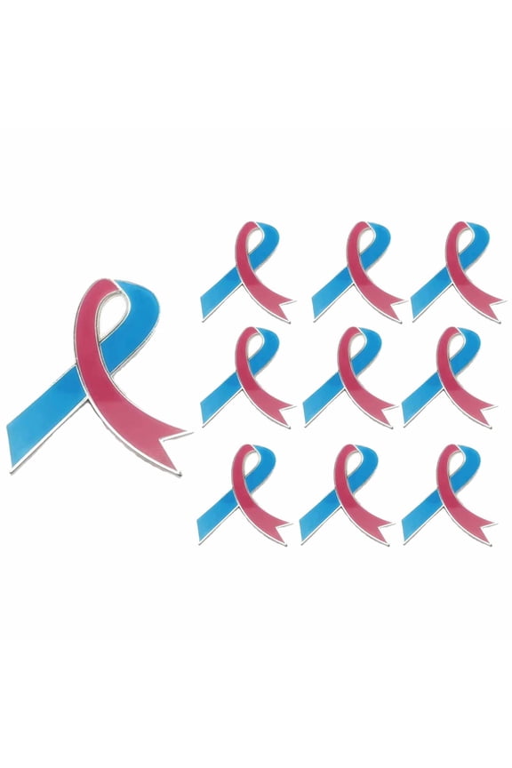 Pregnancy and Loss Awareness Ribbon Pins - 10Pcs Pink & Blue Enamel Lapel Pins with Metal Clasps for Support Events, SIDS, Cancer Advocacy
