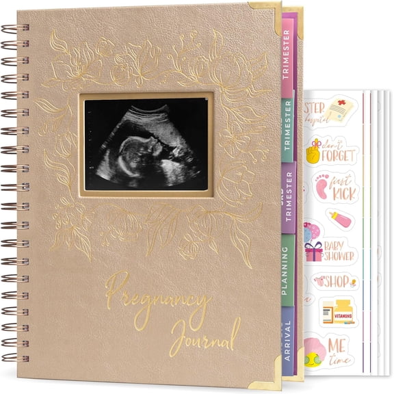Pregnancy Journal & Memory Book - Pregnancy Planner & Notebook for Expecting Moms Baby Keepsake, First Time Moms Gift (Pearl, 9" x 10.5" SonoFrame Edition)