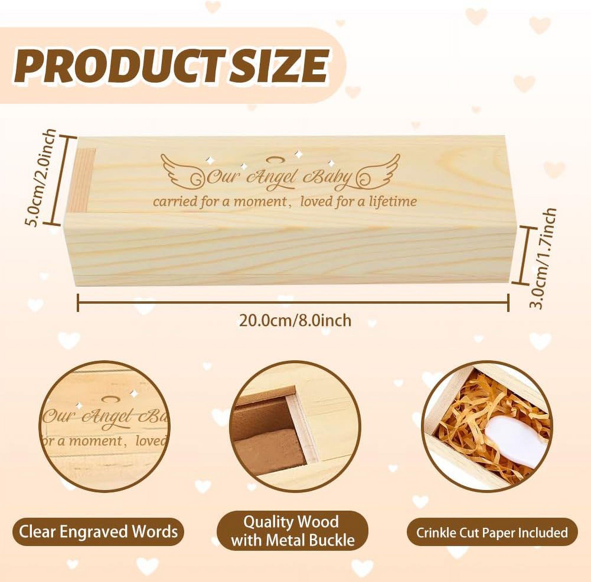 Pregnancy Keepsake Box - Wings&Stars Pattern - Surprise Wooden ...