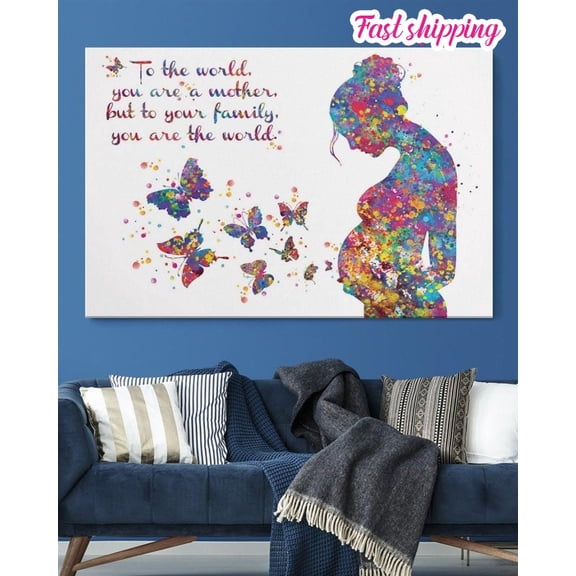 Pregnancy Mom Poster Wall Art Horizontal 24 x 36 Inch Poster