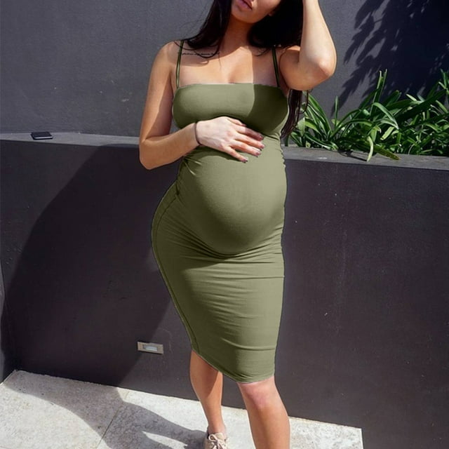 Pregnancy Must Haves Mommy Gowns For Plus Size Labor Delivery Postpartum Dress Maternity Green