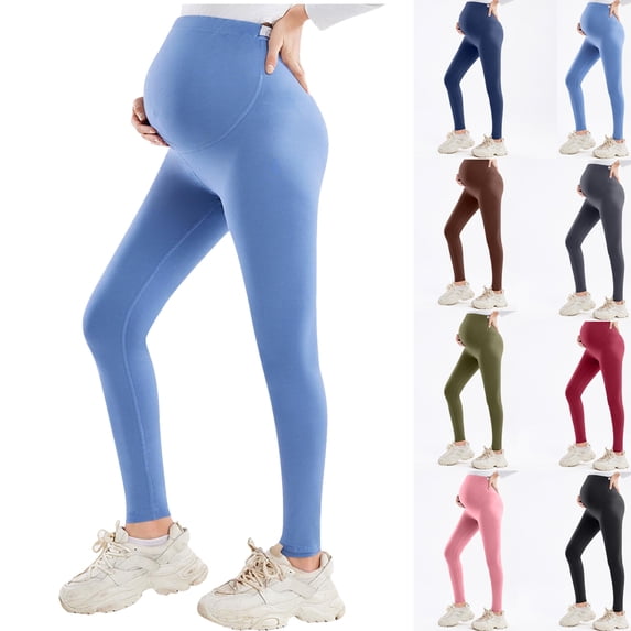 Pregnancy Pants Maternity Leggings Pregnant Women Clothing Yoga Pants Sports Pants Pregnant Women's Pants Sky Blue L