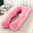 thumbnail image 1 of Pregnancy Pillow Cover for Sleeping, 59" Large U-Shaped Pregnancy Pillow Case, Pregnancy Must Haves, New Mom Gifts for Support for Back, Legs, Belly, HIPS (Pillow Cover,Pink), 1 of 9